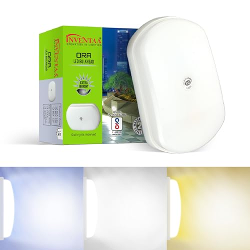 Image of INVENTAA ORA Outdoor Wall Lights Waterproof 12 Watt | Balcony Lights for Wall Light Home Outdoor Lights | Bulkhead Light Outdoor Wall Lamp for Home Wall Outdoor Lights Waterproof (Cool White)