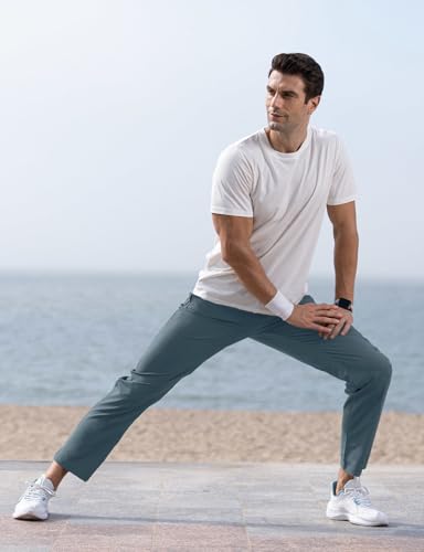 Image of TBMPOY Men's Outdoor Lightweight Hiking Mountain Pants Running Active Jogger Pants
