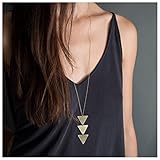 Geometrisches Dreieck Halskette Länge ca. 76 cm mit 5 cm, verstellbare Kette auf der Rückseite, helfen Sie eine geeignete Länge zu finden.