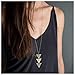 Iaceble Boho Triangle Long Necklace Chain Large Triangle Pendant Necklace Gold Geometric Y Necklaces Long Geometric Necklaces Jewelry for Women