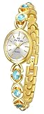 Fashion Women's Dress Watch Elegant Pearl Oval dial Ladies Bracelet Waterproof Analog Casual Watch (U Gold Blue)