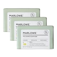 MARLOWE. No. 108 Lightly Exfoliating Soap Bar, 7oz 3 Bars Polishing, Moisturizing & Cleansing Bar Soap for Men, Made with Natural Ingredients