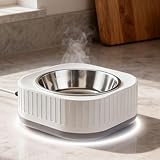 Heated Water Bowl for Cats, Heated Dog Bowl, 5inch Heated Water Bowl for Dogs & Cats, Keeps Drinkable Water Warm in Winter for Outdoor Animals (Grey)