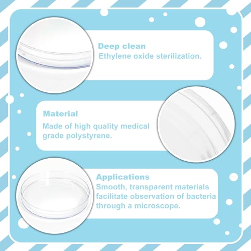 Cryoking PF66-1560 30 Pack Petri Dish, 60×15Mm Sterile Thick Petri Dishes With Lid, Clear Stackable Thick Plastic Culture Dishes For Lab Experiment thumb #7