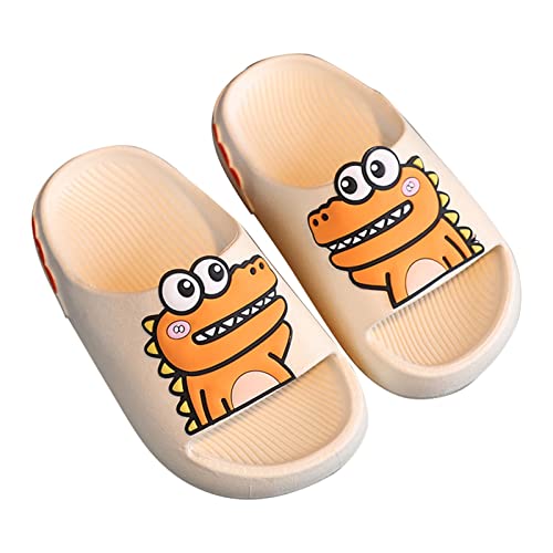 Boys Girls Cartoon Dinosaur Slides Infant Non-Slip Open Toe Shower Sandals Comfy Cushioned Soft Cute Slippers