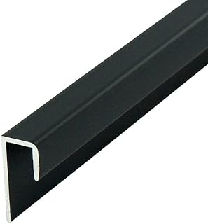 Outwater Aluminum J Channel Fits Material 1/4 to 9/32 Inch Black Aluminum Cap Moulding with Holes 36 Inch Length (Pack of 4)