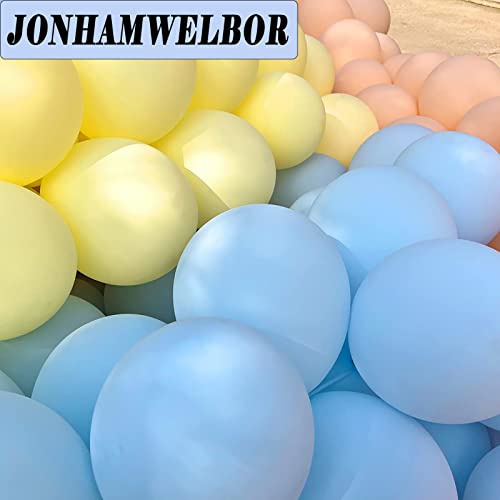 Image of Jonhamwelbor Light Blue Pastel Balloons (12Inch 100Pcs) Sky Blue Latex Macaron Blue Matte Balloons for Baby Shower Birthday Party