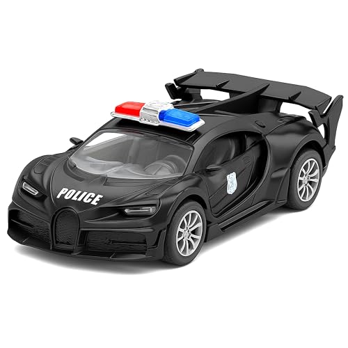 Image of VGRASSP 1:32 Scale Mini Die Cast Sports Police Car Toy for Kids with Pull Back Action - Off-Road Scale Model with Rubber Tires, Realistic Design Openable Doors - Color As Per Stock