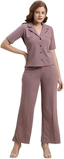 SIRIL Womens Polyester Solid Co-Ord Set Top And Trouser Pant Set | Two Piece Office Wear Co-Ord Set Price In India