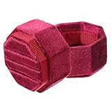 TOPPERFUN Caja para Anillos Octogonal Elegante y Portátil con Forro de Franela Suave Capacidad para Tres Anillos Diseño Sofisticado para Propuestas y Bodas Almacenamiento Compacto de Joyas