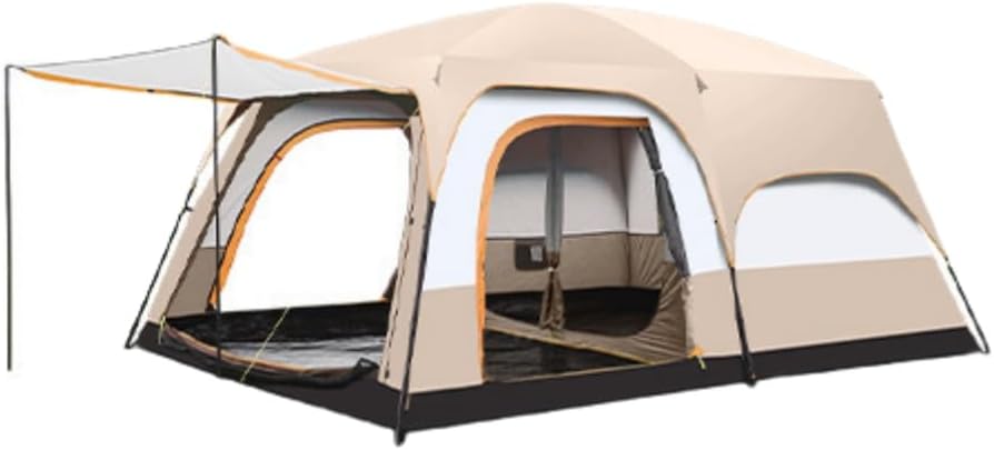 2ルーム ドームテント 設営簡単 UVカット加工 6~8人 アウトドア