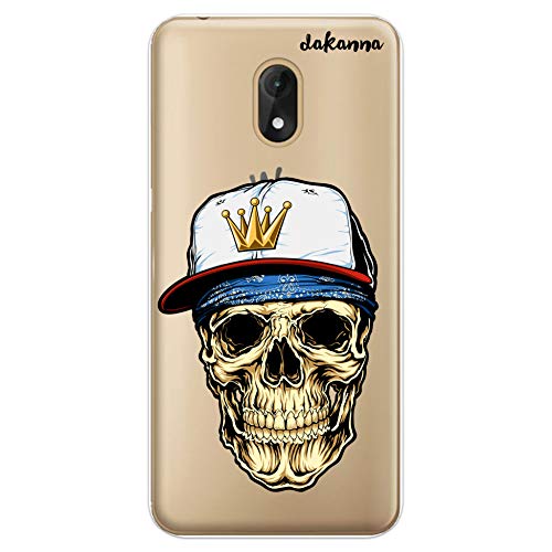 dakanna Coque pour Wiko Lenny 5 en Silicone | Tête De Mort avec Banane et Casquette | Étui Housse en TPU Souple - Fond Transparent
