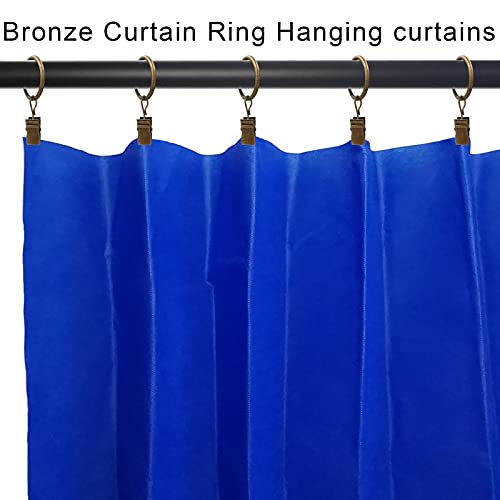image for AMZSEVEN 100 Pack Metal Curtain Rings with Clips, Drapery Clips with R