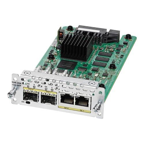 Cisco NIM-2GE-CU-SFP= Network Switch Module Gigabit Ethernet 2-Port Gigabit Ethernet, Dual-Mode GE/SFP, Network Interface Module (Renewed)