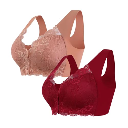 Sujetadores de cierre frontal, delgados, sin cordones, cómodos, transpirables, ropa interior de gran tamaño, con hebilla, cuello en V, sin tirantes, brasier sin tirantes para mujer, brasier de copa