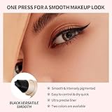 2pcs Rotatable Eyeliner Stamp Set, New Foldable Eyeliner Stamp for Perfect Wings, Waterproof Eyeliners Tool for Beginners & Makeup Enthusiasts, Black & Brown - Image 6