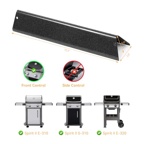 7636 Flavorizer Bars für Weber Spirit E-310 E-320 E-330 (2013-Current), Spirit II E-310 S-310 Serie (mit vorderen Brennerknöpfen), 38,9cm Porzellanemaille Hitzeschild für Weber Ersatzteile Spirit 300