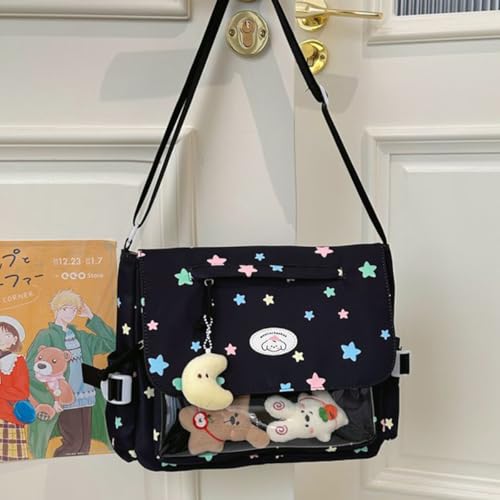 Kawaii Ita Bag Messenger – Japanese Crossbody Purse with Cute Plush Dolls & Pendant, Gift Women Her2