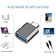 USB-C-auf-USB-Adapter, Typ-C-Thunderbolt-4-OTG-Konverter, USB-C-Stecker-auf-USB-3.0-Buchse-Adapter (3er-Pack) für Apple MacBook Pro, MacBook, iPad, Galaxy S20-S23 und mehr (Schwarz/Grau/Silber)