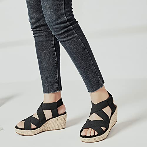 Image of Luoika Women's Wide Width Platform Wedge Sandals