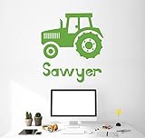 Tractor Vinyl Wall Decal - Customizable Home Decor with Personalized Name - Tractor Decor for Bedroo