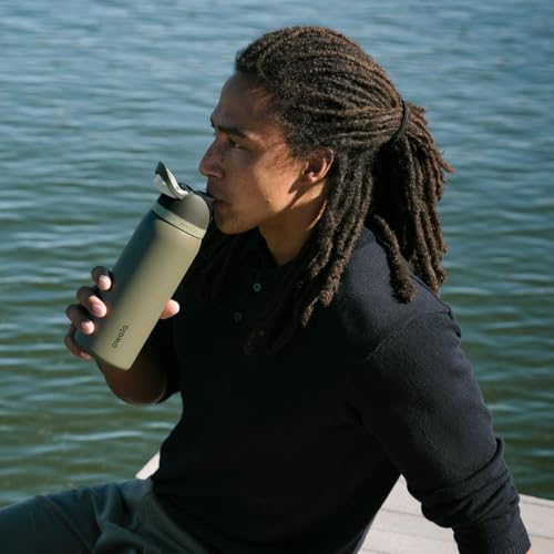 Image of Owala FreeSip Insulated Stainless Steel Water Bottle with Straw, BPA-Free Sports Water Bottle, Great for Travel, 32 Oz, Off Road