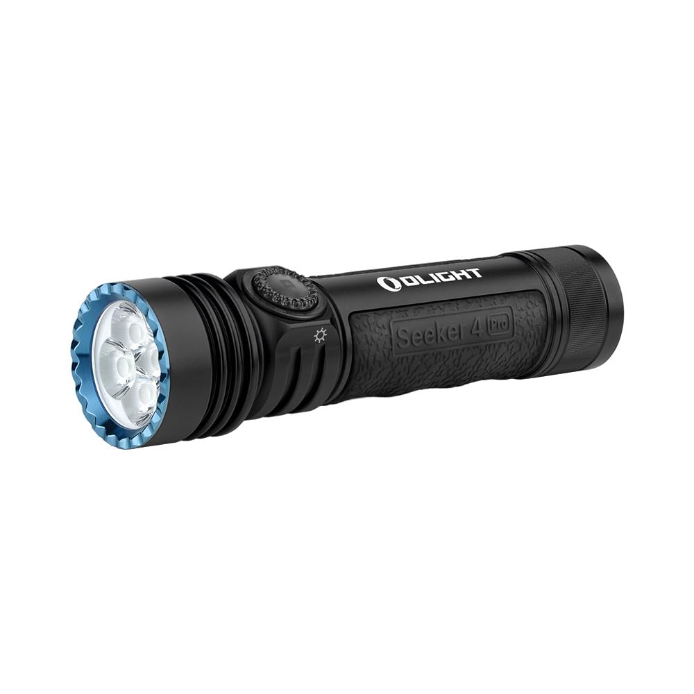 SEEKER 4 PRO | Compact and Powerful LED Flashlight with 260 m Range | Max Power 4600 lm and 16895 CD Intensity | Neutral NW or Cold Light CW | Dual Magnetic Charging and USB-C (Black CW)