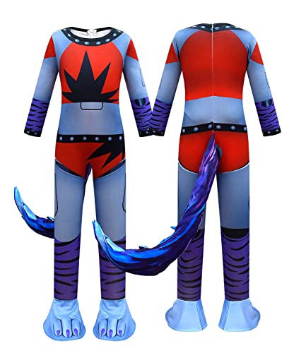 5 Night Costume For Kids Roxynne Wolf Game Character Wolf Cosplay Outfit Scary Music Five Night's Game Halloween Fancy Wolf Jumpsuitsfunny Dress Party Role Play Costume With Mask Gloves Birthday Gift #TOP1