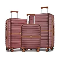 Kono 3PCS ABS+PC Hard Shell Suitcase Set: Cabin, Medium, Large Luggage