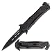 TAC Force TF-719BK Assisted Opening Folding Tactical Knife 4.5-Inch Closed, Black Blade, Black Handle