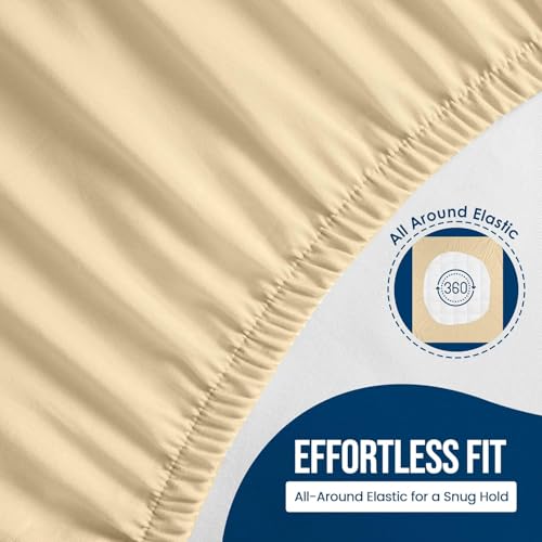 Image of 100% Waterproof Premium Cotton Feel Mattress Protector Double Bed Size, 72x72 Inches | Breathable and Hypoallergenic Ultra Soft Fitted Bed Protector Cover Fits Upto 10 Inches-(Beige)