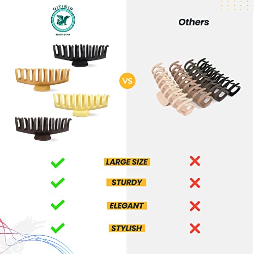 Qitmir Hair Claw Clips - Colorful Hair Claws For Women, Hair Clips For Women, Large Claw Clips For Thick Hair, Hair Styling Accessories, Claw Clips For Thin Hair, Gifts For Her (4 Pack) #TOP1