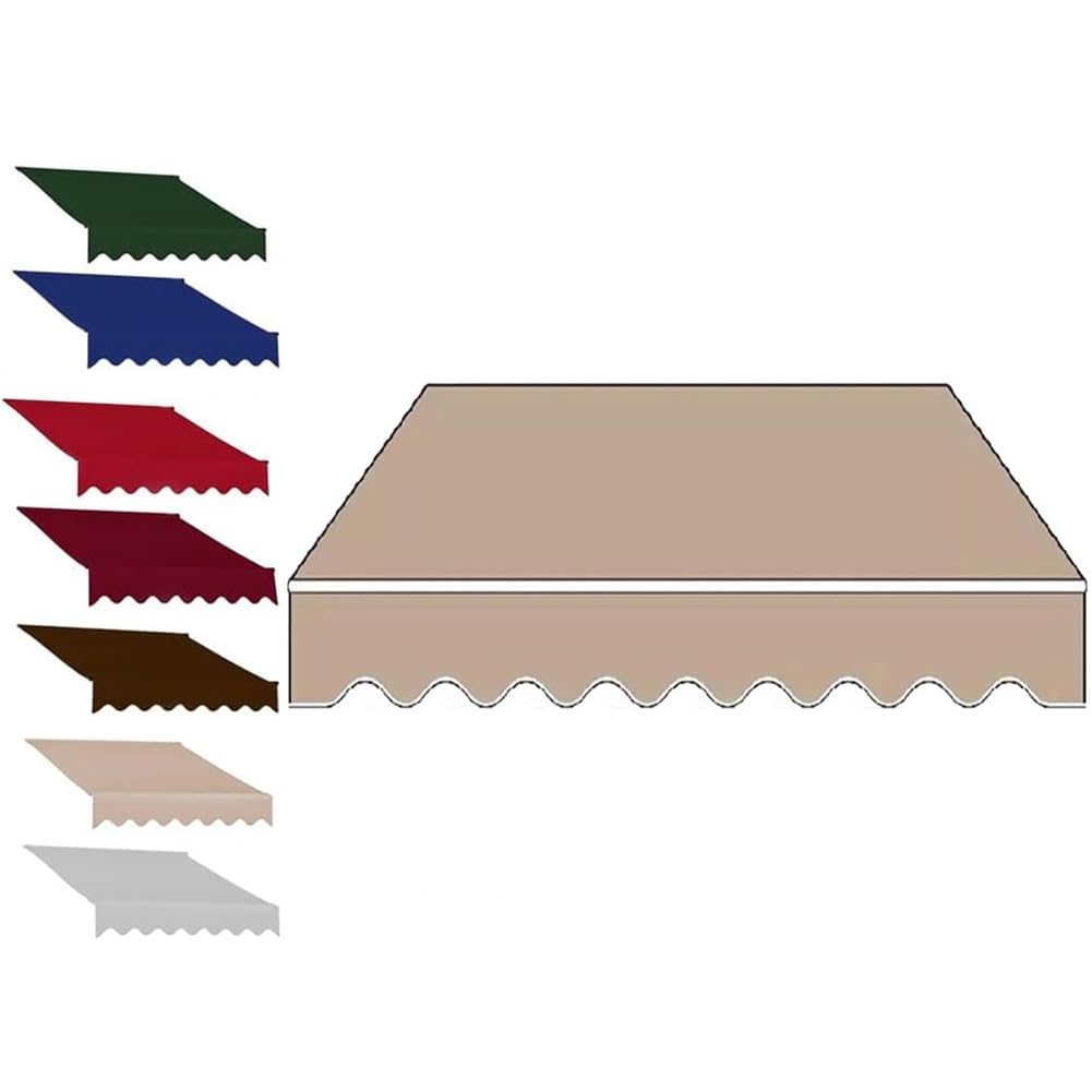Tissu de rechange pour auvent rétractable polyester kaki 6x4m