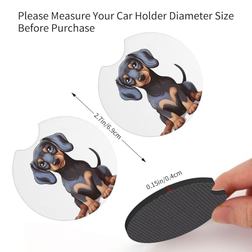 Portavasos para auto con diseño de perro dachshund, pack 2 miniatura 5