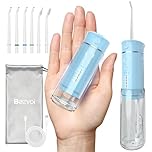Bezvoi Idropulsore Dentale Portatile Senza Fili, 180ml Irrigatore Orale con 5 Modalità, IPX7 Impermeabile, Ricaricabile, Facile da Usare, Test 30 Giorni, Pulizia Profonda per Denti e Gengive, Blu