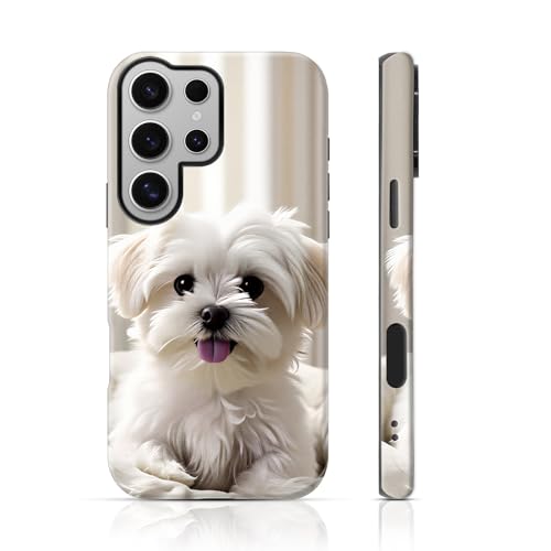 kadezia for Samsung Galaxy S24 Ultra Case 6.8 inch Cute Fluffy White Maltese, 2 in 1 Sublimation Film, Shockproof Slim, Adorable Sweet, Dog Lovers, Daily Gift