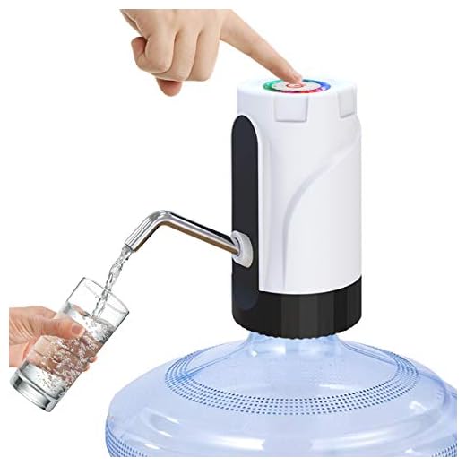 Litthing Dispensador de Bomba de Agua Bomba de Agua Potable Automática Bomba de Agua de Carga USB Portátil Botón Dispensador Batería Recargable en el Interior (Blanco 3)