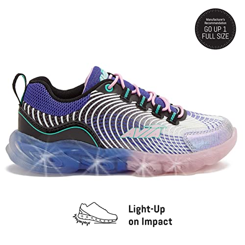Avia Ignite Slip On Led Light Up Girls' Sneakers - Lightweight Tennis, Athletic, Running Shoes For Girls - White/Dark Purple, 3 Little Kid #TOP2