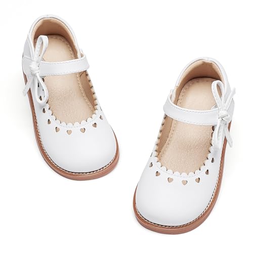 Image of GINFIVE Toddler Girls Dress Shoes Little Kids Flats School Mary Janes Shoes