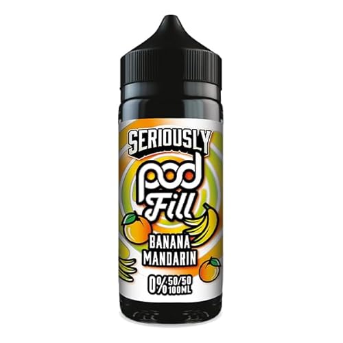 DoozyVape Seriously PodFill VAPE �d�q�^�o�R ���L�b�h �j�R�`���Ȃ� �V���[�g�t�B���{�g�� (120ml�{�g���Ƀ��L�b�h��100ml, �o�i�i�}���_����)