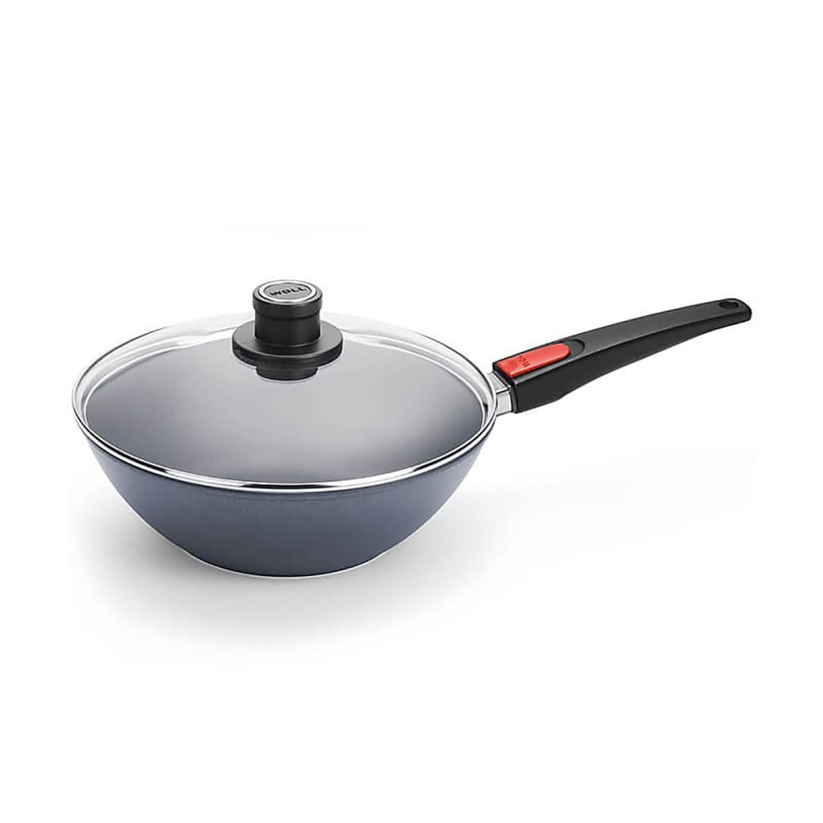 Woll Diamond Lite - Wok a induzione con manico staccabile, 30 cm, con coperchio, in confezione regalo