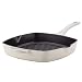 Ayesha Collection Cast Iron Square Grill Pan with Pour Spouts, 10-Inch, French Vanilla