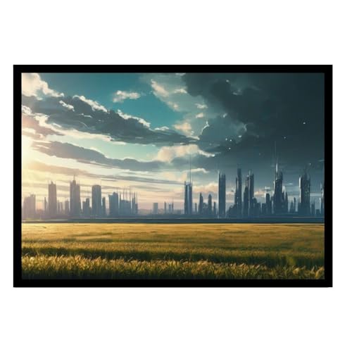 GAEKKO Quadro da parete Il sole sopra la città su vetro acrilico con cornice in vetro acrilico 30 x 20 cm