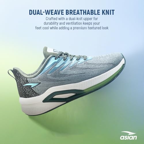 Image of ASIAN Powerplay-31 Men's Running Shoes | Wave-Tech Knit Upper with AeroFlow Side Panels | EVA Midsole | Fish-Scale Yarn | Stylish Athletic Sneakers