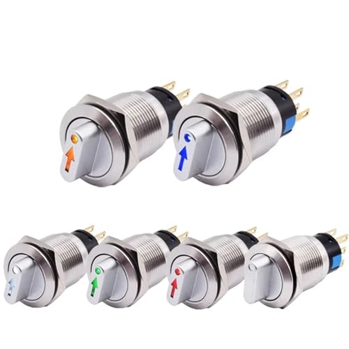 Interruptor de botón giratorio 19mm para paneles de control de barcos y caravanas 12V