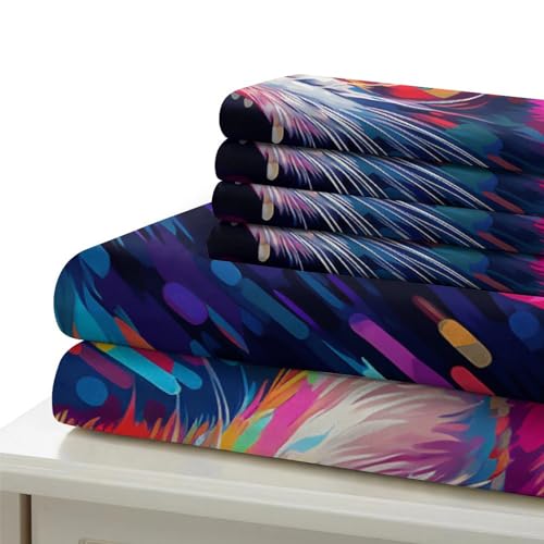 Housse de couette chat 3D anti-plis lit king parure microfibre facile à laver - 7