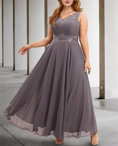 Chiffon Mother of The Bride Dress for Wedding 3/4 Sleeve V Neck Formal Dresses with Jacket for Women RO1302