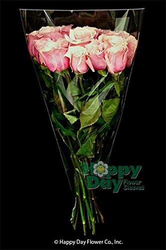 Flower Sleeve Clear 1.6 mil BO Plastic- Pack of 100 Sleeves Same Size (5" Bottom x 20" Height x 18.5" Top-"Large Bouquet")
