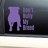 Pitbull Don't Bully My Breed Vinyl Decal Laptop Car Truck Bumper Window Sticker - Purple