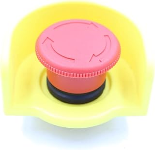 Interruptor 1 juego cubierta protectora del botón de parada de emergencia, interruptor que evita el mal funcionamiento, asiento protector de cabeza de hongo de emergencia amarillo de 22mm-(Color:Safet